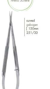Leibinger 251/33 Micro-Scissors Curved Gebogen 150mm