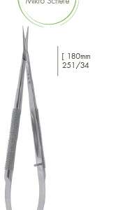 Leibinger 251/34 Micro-Scissors Curved Round Handle 180mm